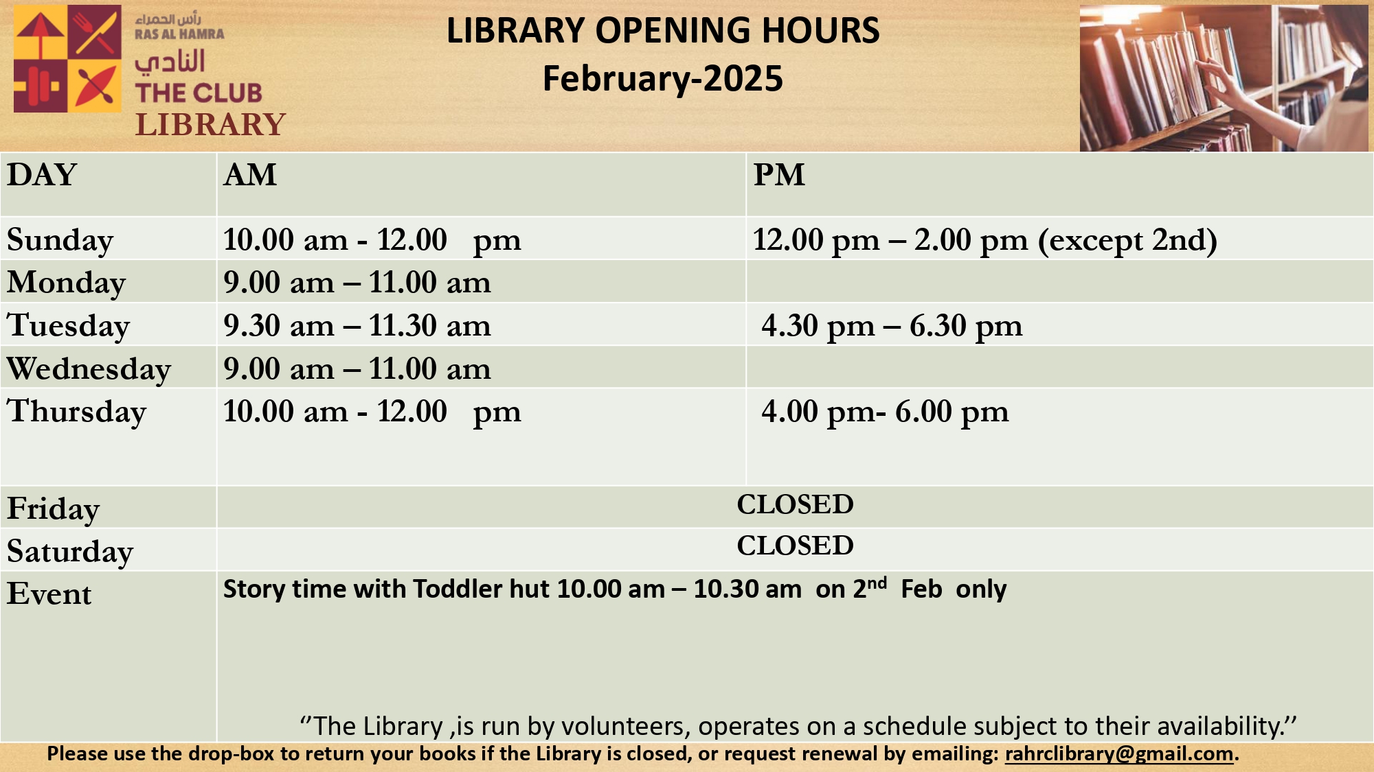 Library Timings 2025